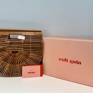 cult gaia Brown Bamboo Ark Clutch